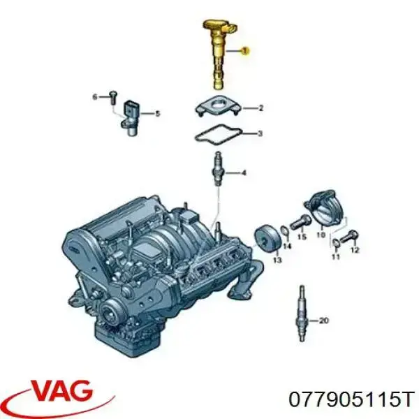 Cewka zapłonowa 077905115T VAG