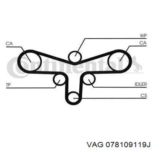 078109119J VAG Pasek rozrządu