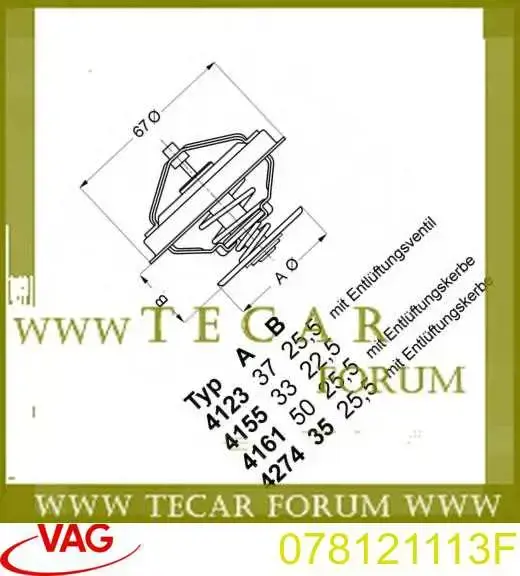 Termostat VAG 078121113F cena, od 15,26 USD