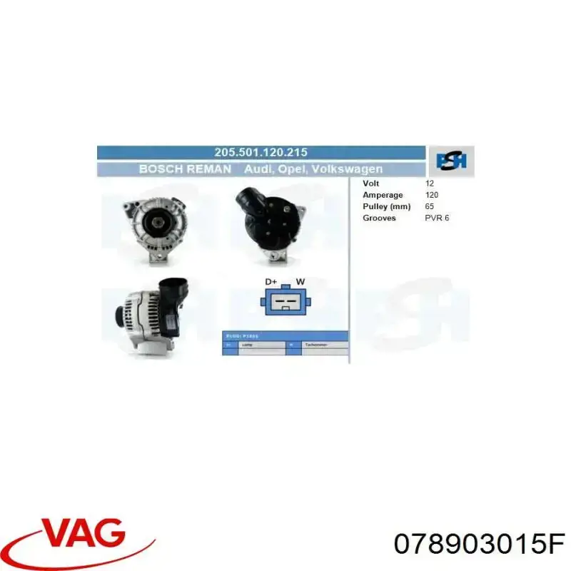 Do koszyka 078903015F VAG Alternator