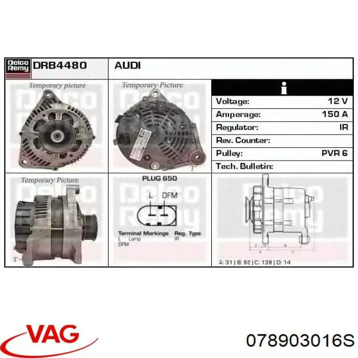 Do koszyka 078903016S VAG Alternator
