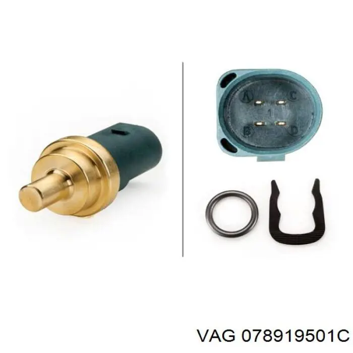 Czujnik temperatury płynu chłodzącego 078919501C VAG