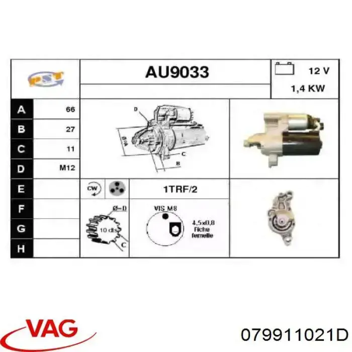 Rozrusznik 079911021D VAG