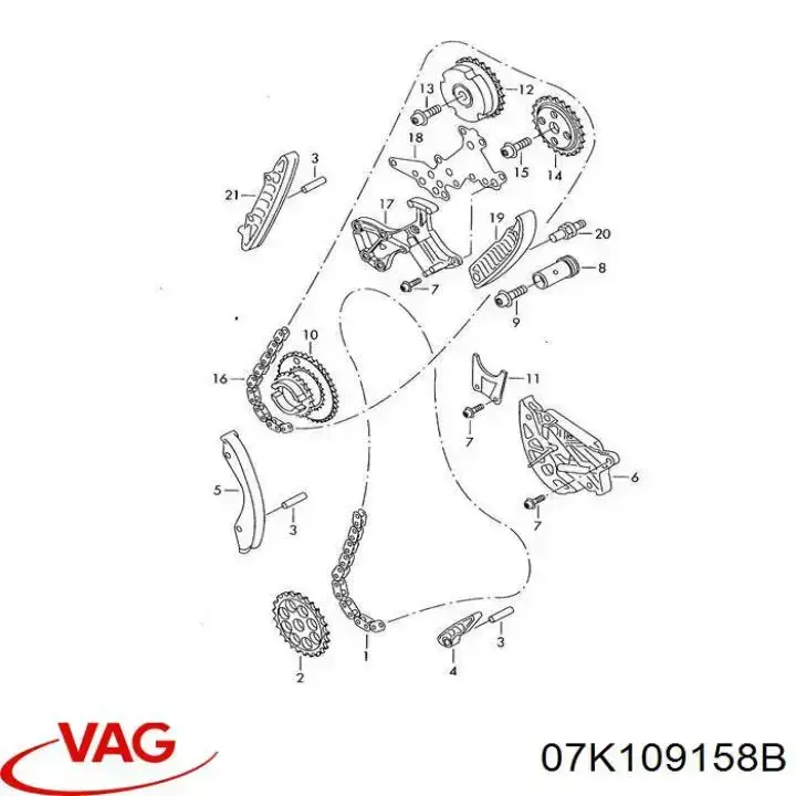 07K109158B VAG Łańcuch rozrządu