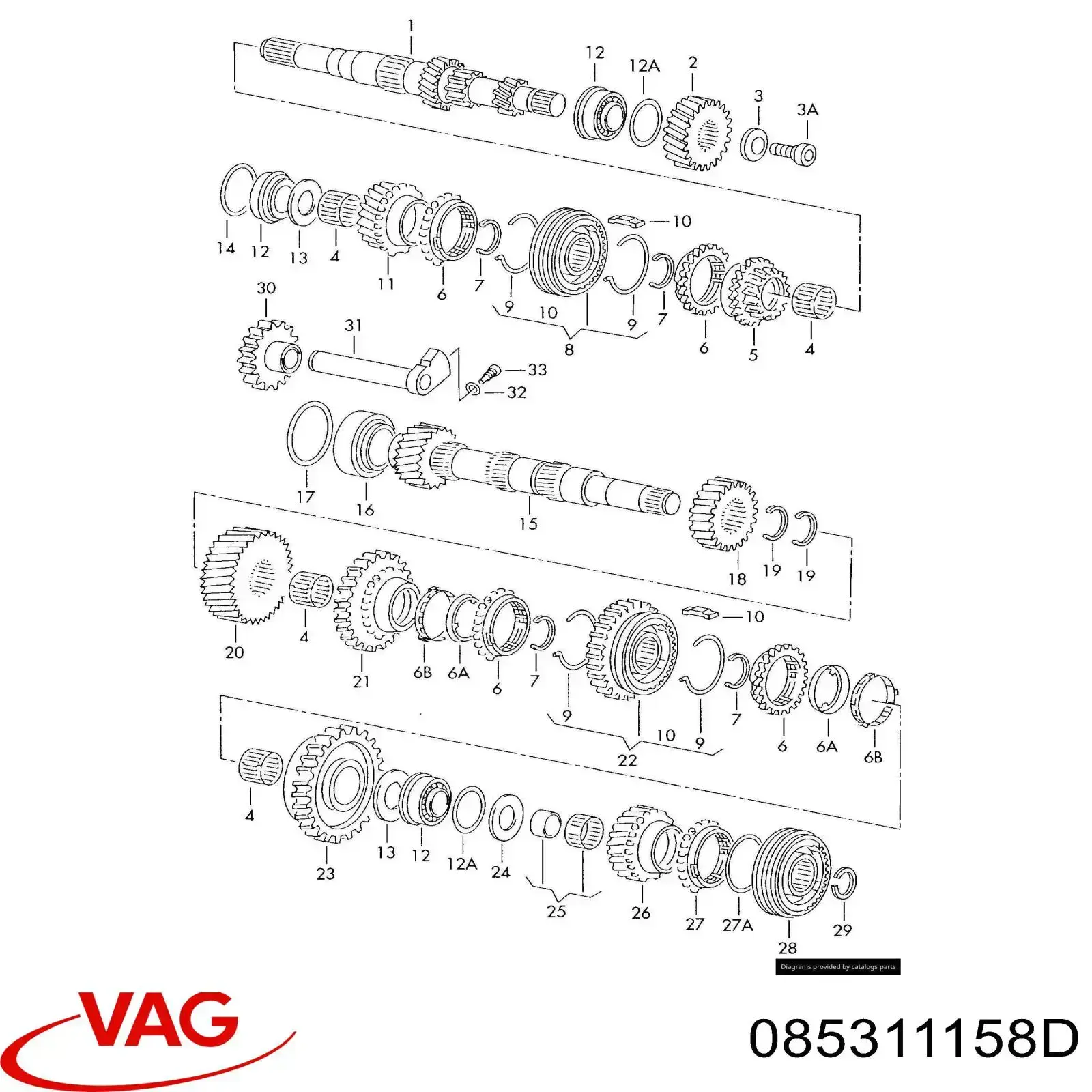 Koło zębate 5. biegu napędzające do Volkswagen Polo III 6KV2