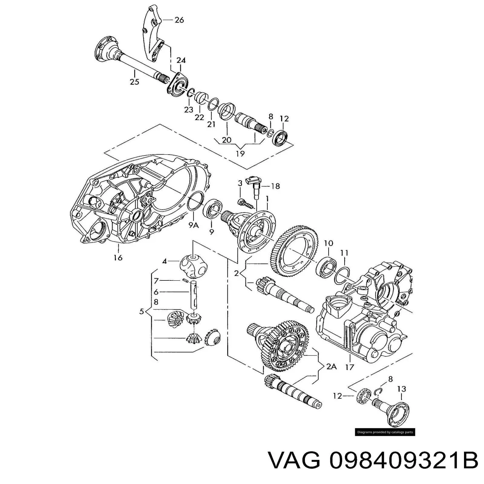 Do koszyka 098409321B VAG Łożysko wewnętrzne piasty tylnej
