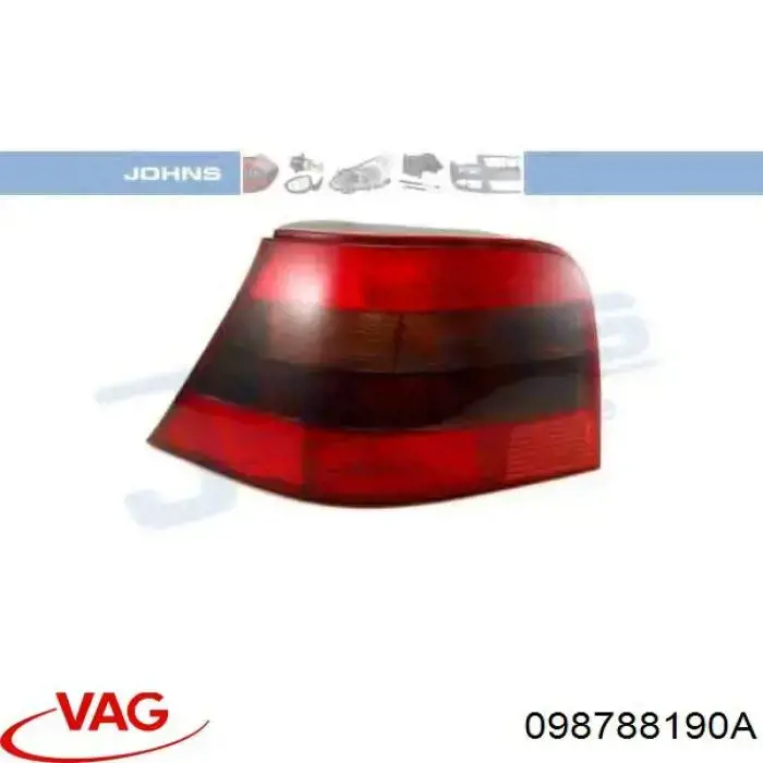 Lampa zespolona tylna prawa VAG 098788190A cena, od 40,86 USD