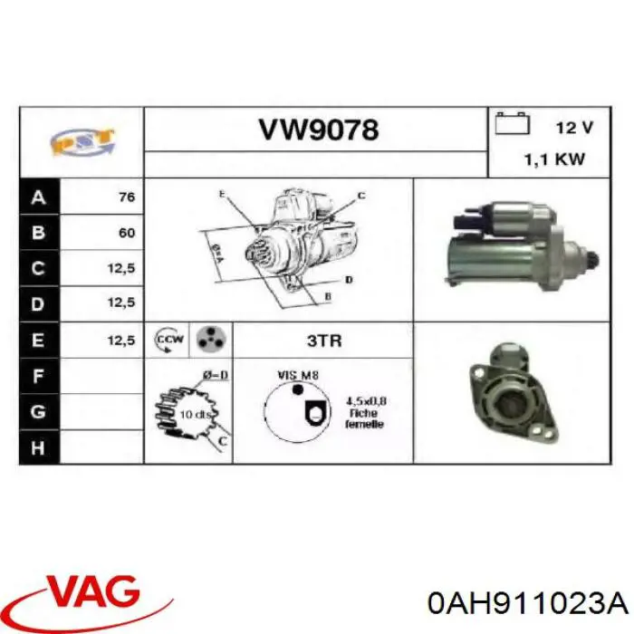Do koszyka 0AH911023A VAG Rozrusznik
