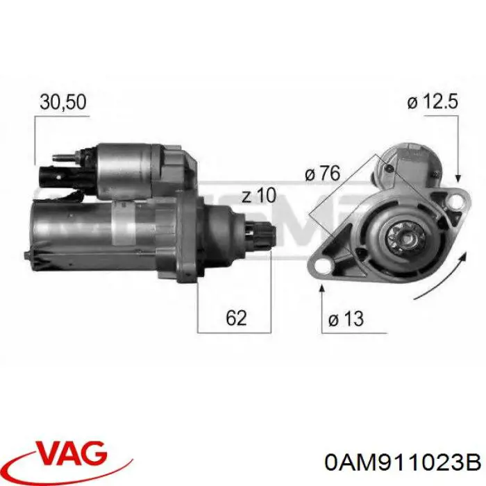 Do koszyka 0AM911023B VAG Rozrusznik