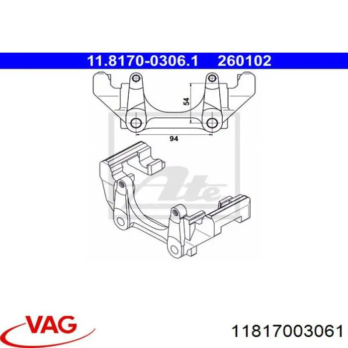 11817003061 VAG Jarzmo zacisku hamulcowego przedniego