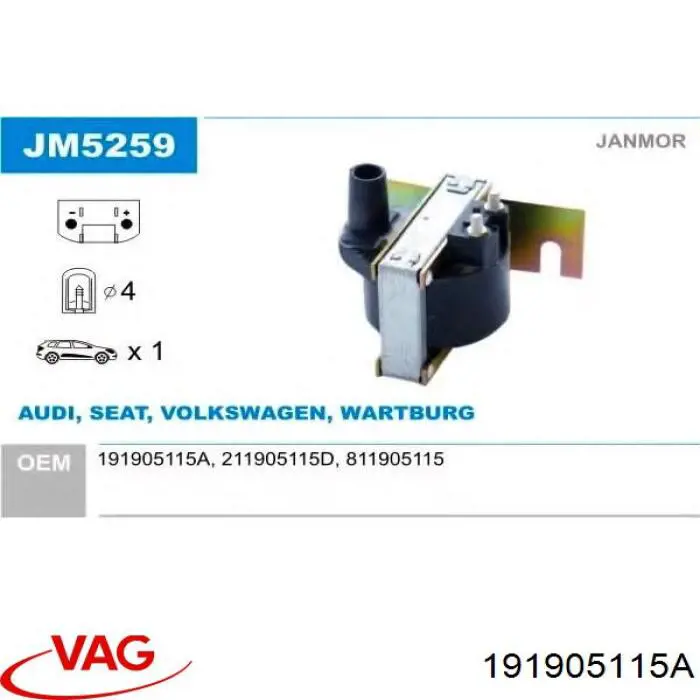 191905115A VAG Cewka zapłonowa