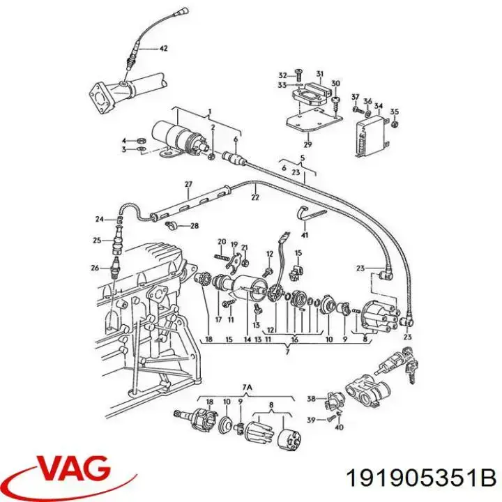 Do koszyka 191905351B VAG Moduł zapłonowy (komutator)