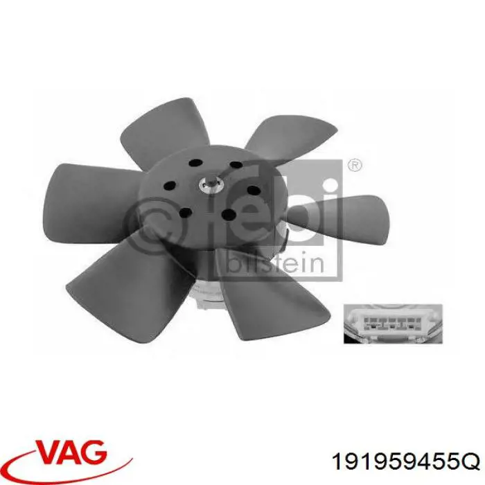Wentylator elektryczny układu chłodzenia kompletny (silnik+wirnik) VAG 191959455Q cena, od 48,95 USD