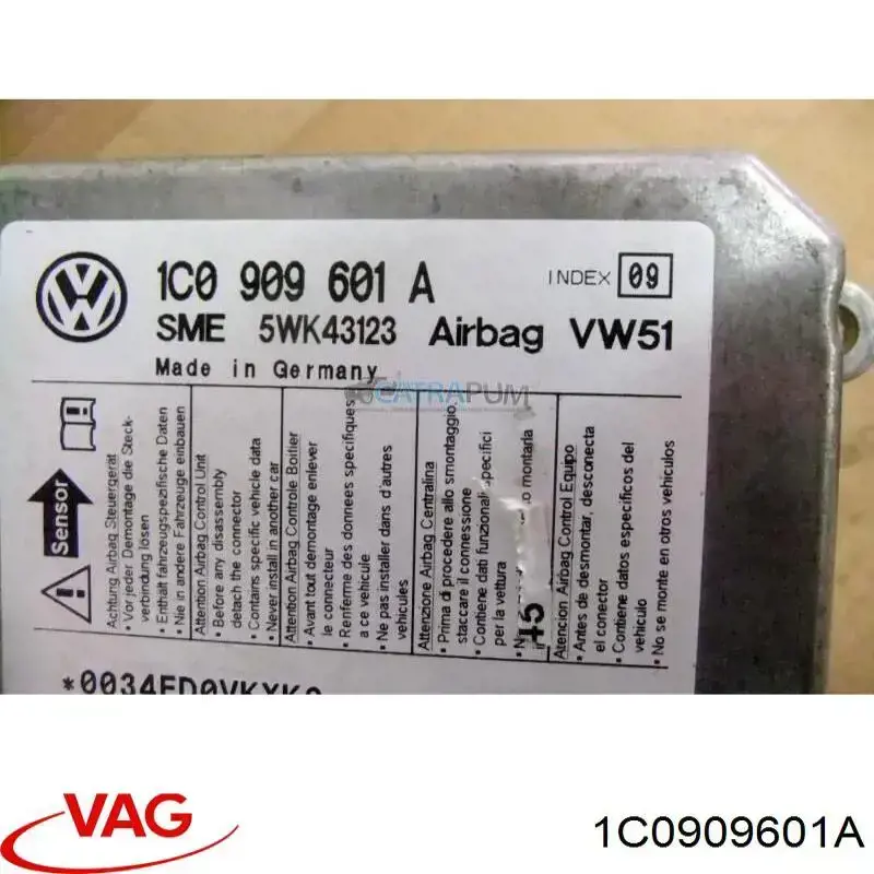 1C0909601A VAG Sterownik poduszki bezpieczeństwa