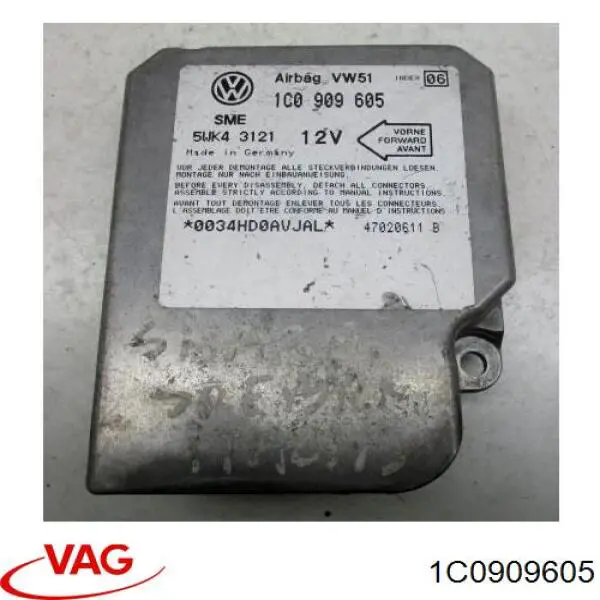 Do koszyka 1C0909605 VAG Sterownik poduszki bezpieczeństwa