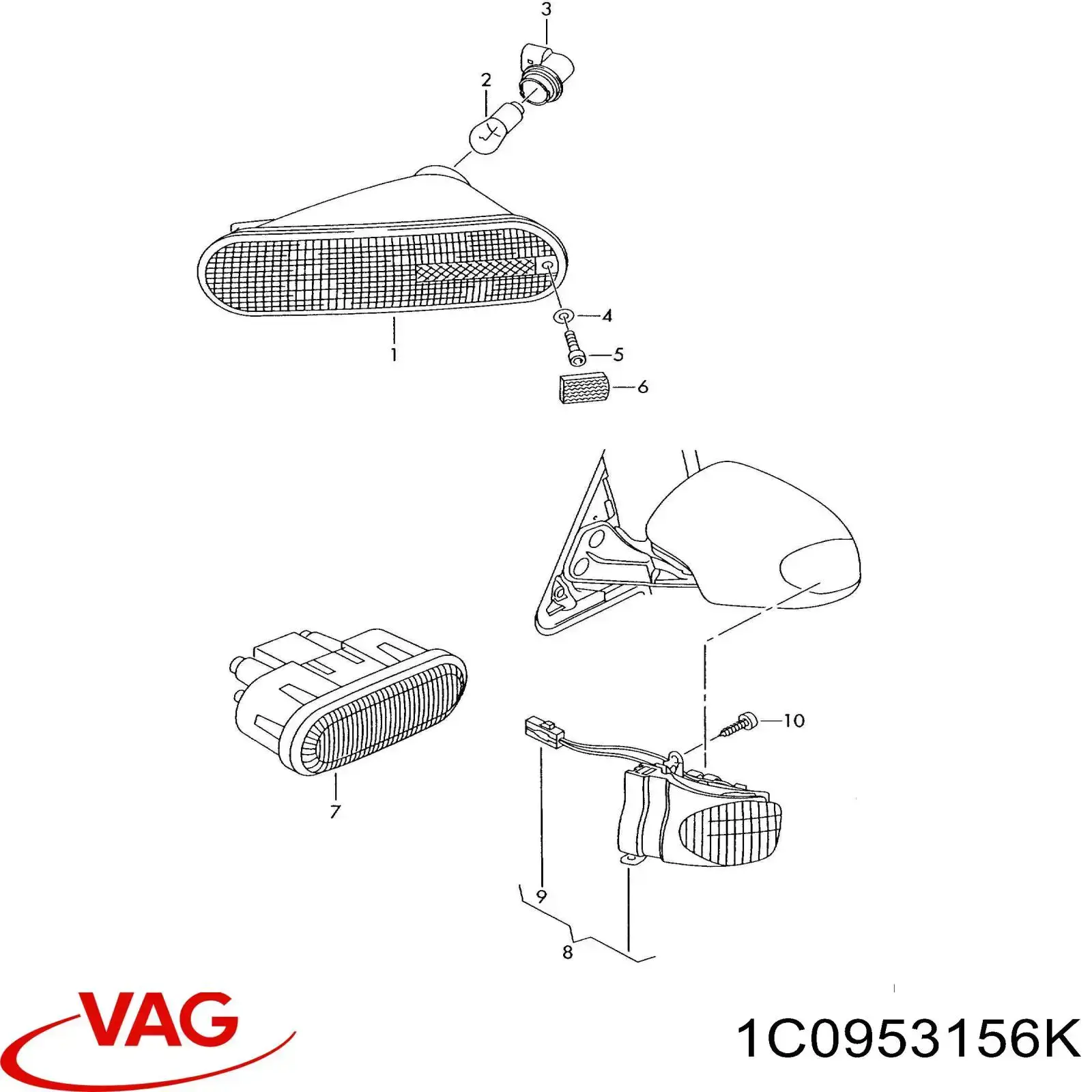 1C0953156K VAG Kierunkowskaz prawy