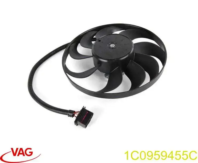 1C0959455C VAG Wentylator elektryczny układu chłodzenia, kompletny (silnik+wirnik) prawy