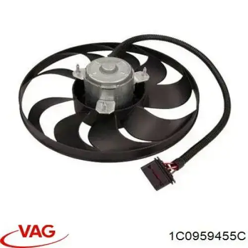 Wentylator elektryczny układu chłodzenia, kompletny (silnik+wirnik) prawy VAG 1C0959455C cena, od 49,71 USD