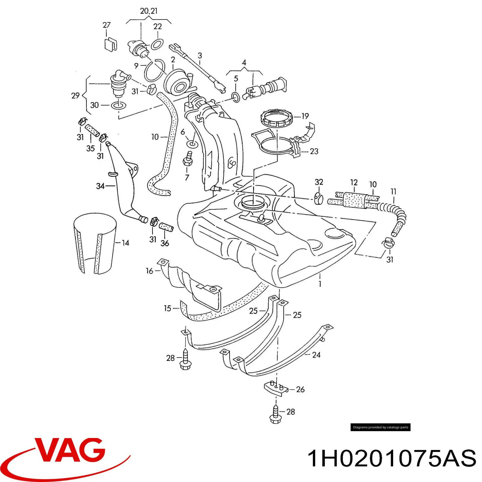 Zbiornik paliwa Volkswagen Golf III hatchback (1H1) (1989 - 2000) cena, od 309,87 USD