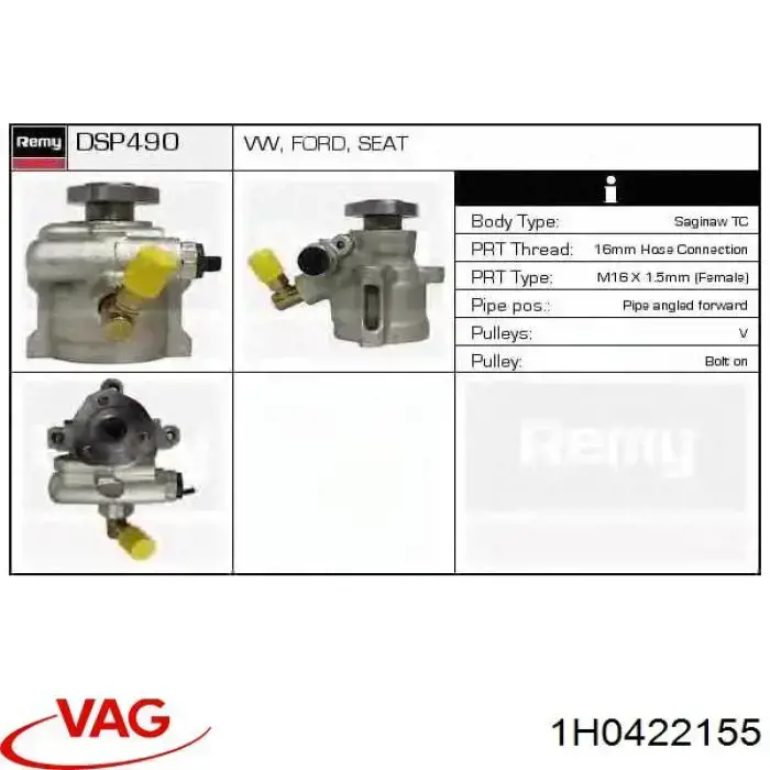 Pompa wspomagania hydraulicznego kierownicy VAG 1H0422155 cena, od 66,07 USD