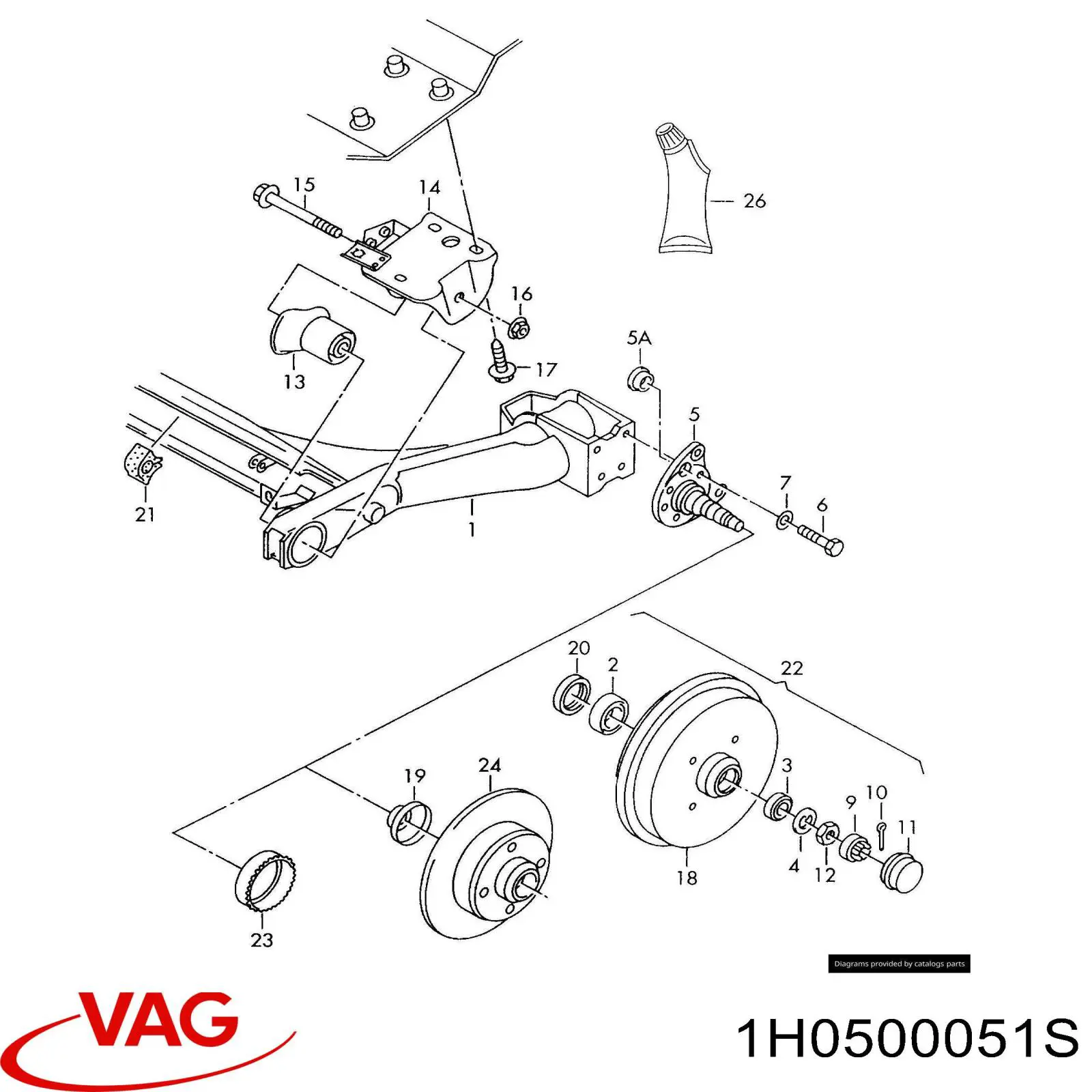 1H0500051S VAG Korpus osi tylnej