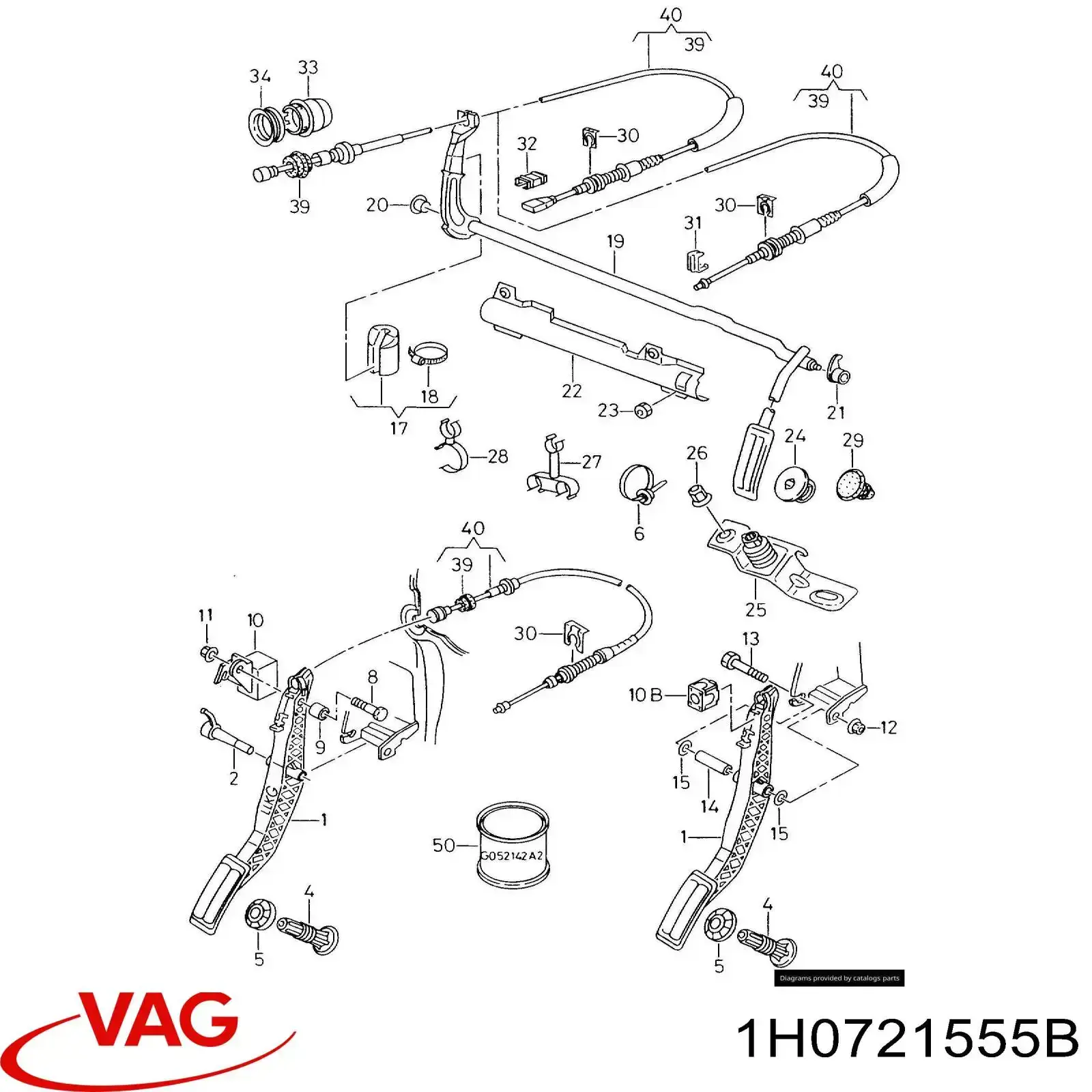Linka gazu VAG 1H0721555B cena, od 12,00 USD