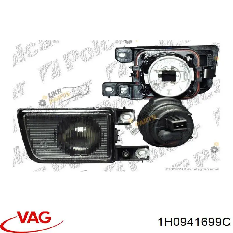 Lampa przeciwmgielna lewa VAG 1H0941699C cena, od 64,24 USD