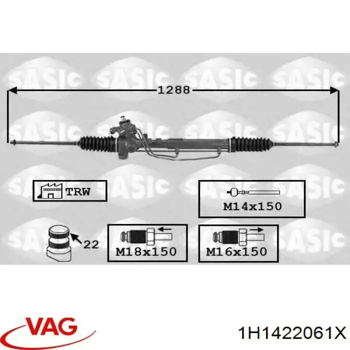 Do koszyka 1H1422061X VAG Listwa kierownicza (maglownica)