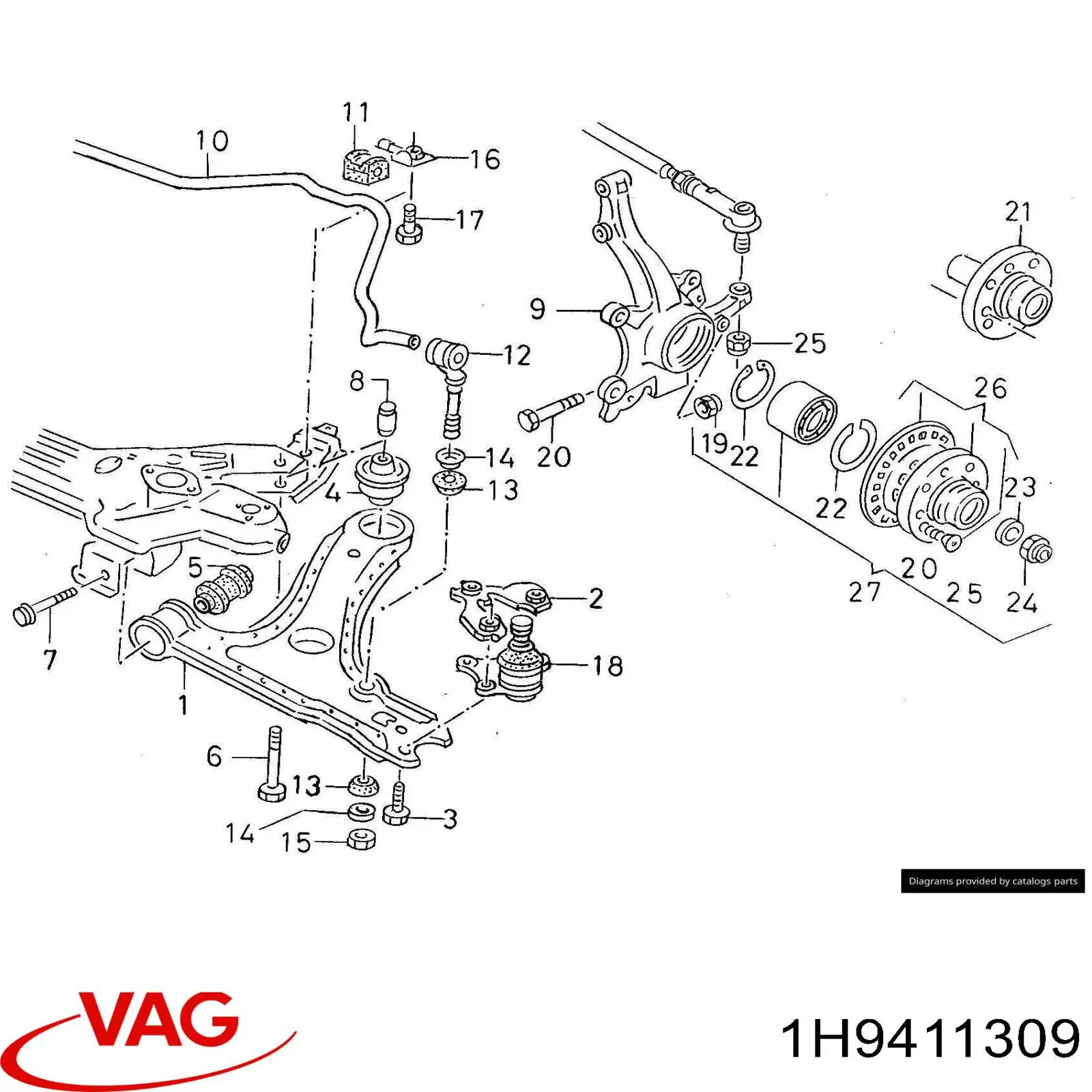 Stabilizator przedni Volkswagen Golf III hatchback (1H1) (1989 - 2000) cena, od 81,72 USD
