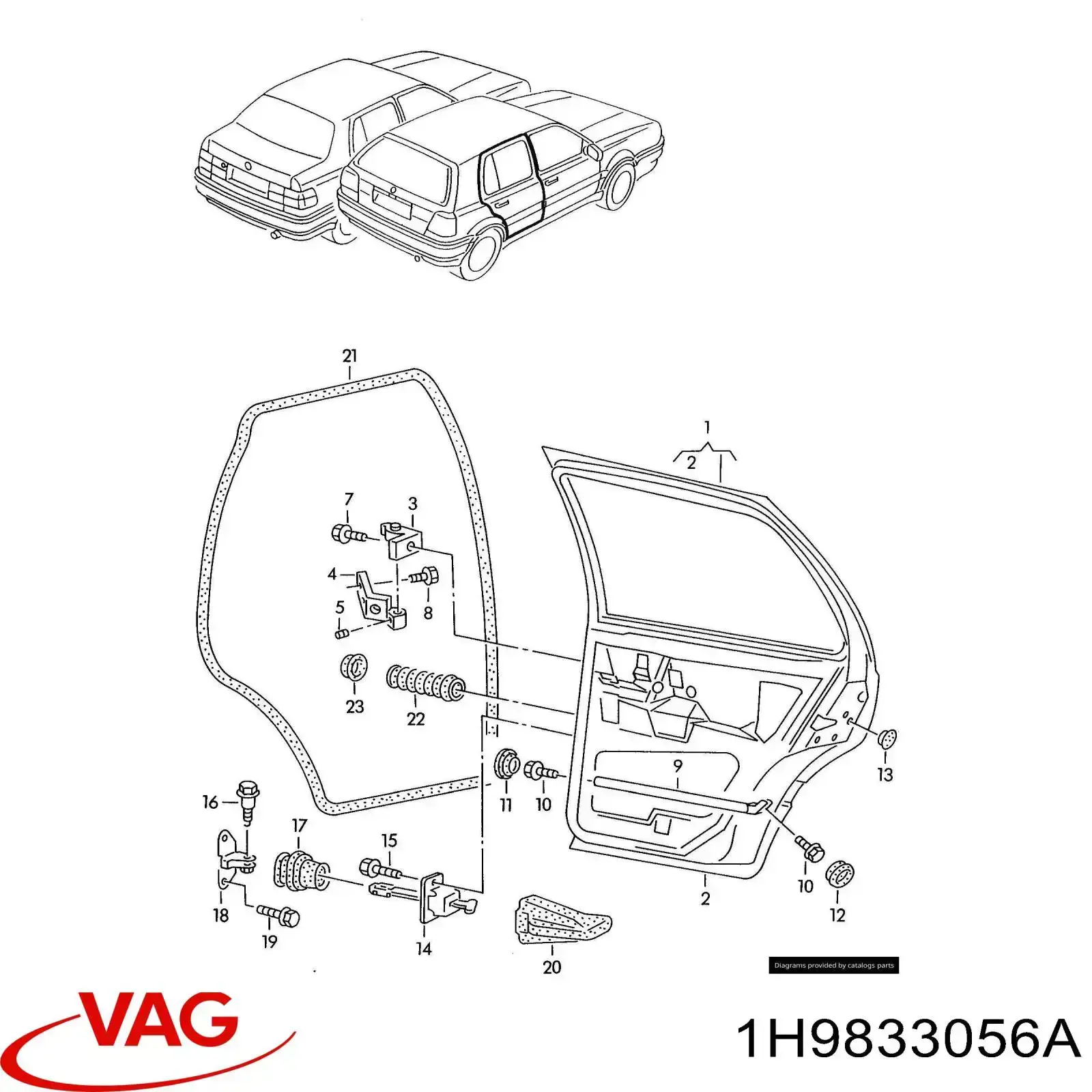 Drzwi tylne prawe do Volkswagen Golf III 1H5
