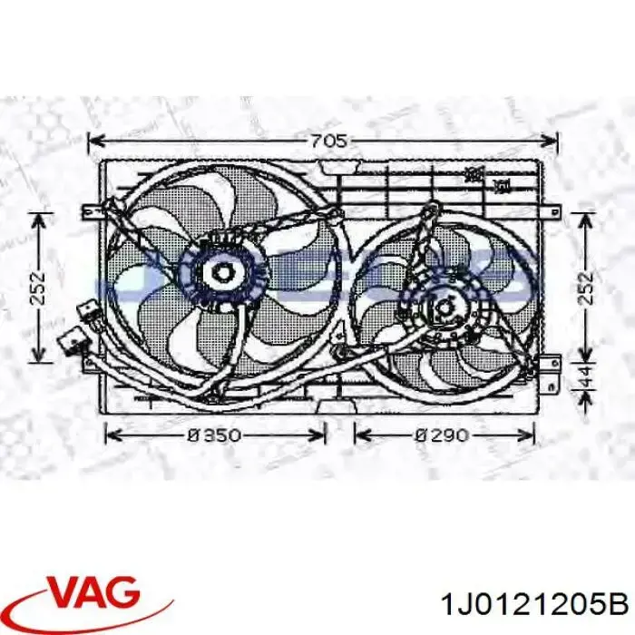 Dyfuzor chłodnicy VAG 1J0121205B cena, od 59,59 USD