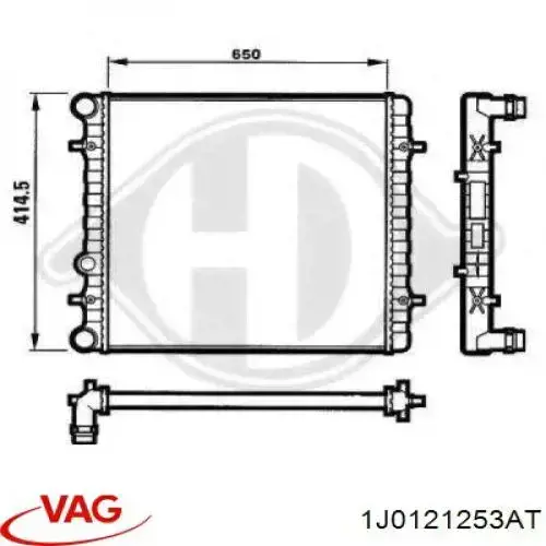1J0121253AT VAG Chłodnica silnika
