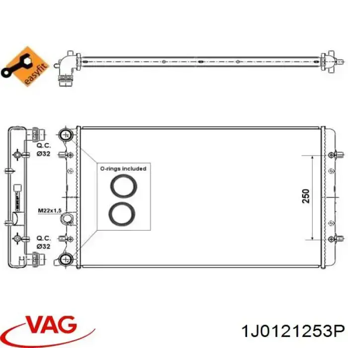 Chłodnica silnika VAG 1J0121253P cena, od 66,06 USD