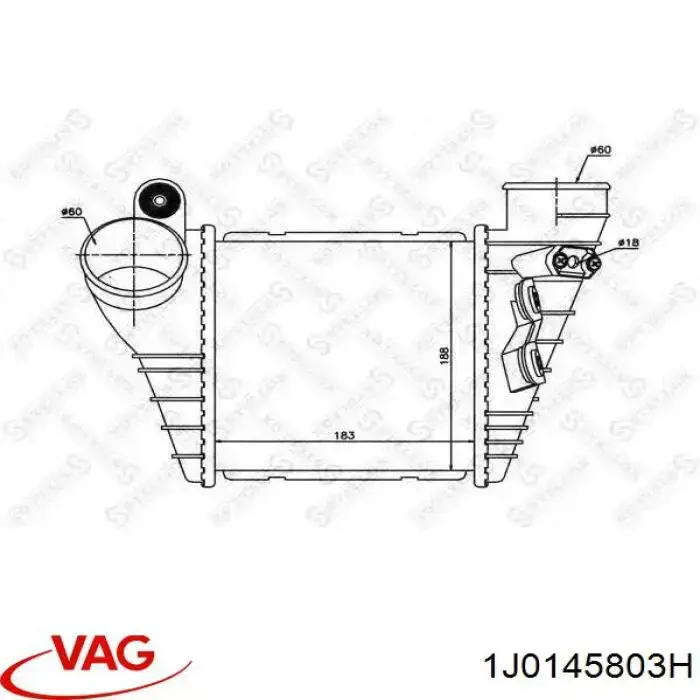 Do koszyka 1J0145803H VAG Chłodnica intercoolera