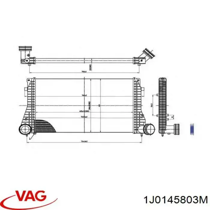 Do koszyka 1J0145803M VAG Chłodnica intercoolera