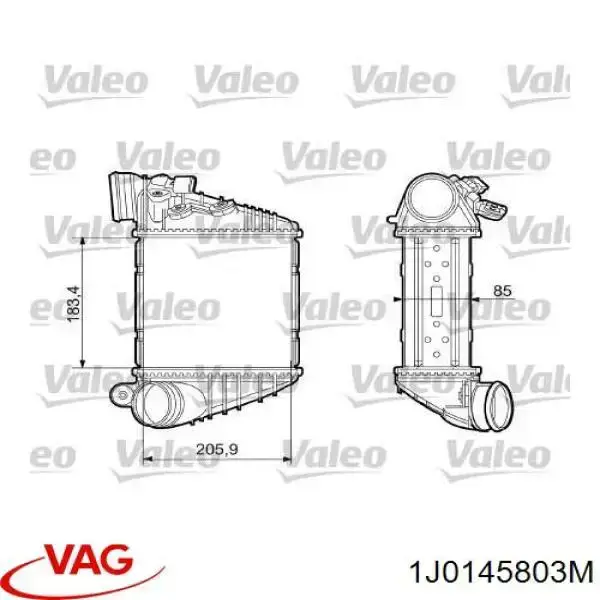 Chłodnica intercoolera VAG 1J0145803M cena, od 104,16 USD
