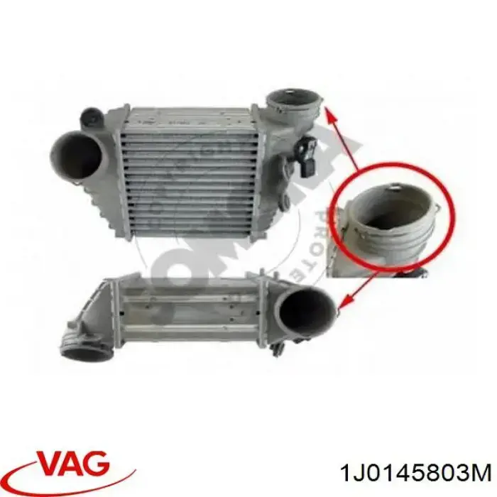 Chłodnica intercoolera VAG 1J0145803M cena, od 104,16 USD