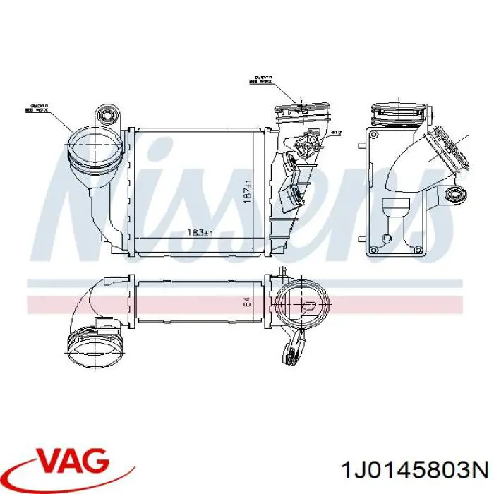 Chłodnica intercoolera VAG 1J0145803N