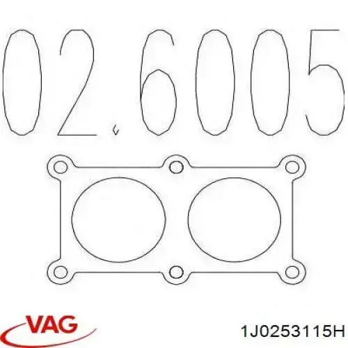 Uszczelka rury odbiornika tłumika VAG 1J0253115H