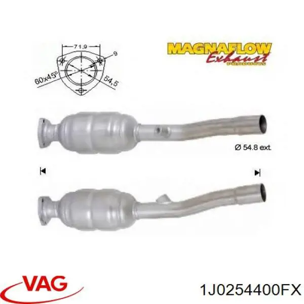 Do koszyka 1J0254400FX VAG Konwerter-katalizator