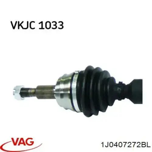 Półoś napędowa przednia prawa VAG 1J0407272BL cena, od 61,29 USD