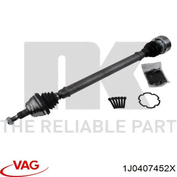Do koszyka 1J0407452X VAG Półoś napędowa przednia prawa