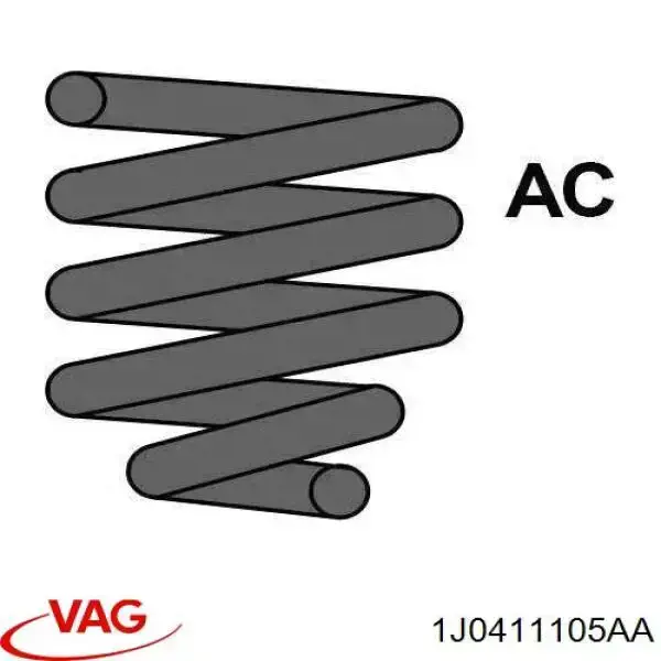 Sprężyna przednia VAG 1J0411105AA cena, od 28,34 USD