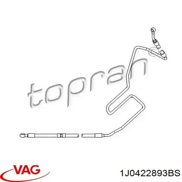 Do koszyka 1J0422893BS VAG Przewód hydraulicznego układu wspomagania wysokiego ciśnienia, od pompy do maglownicy (mechanizmu)