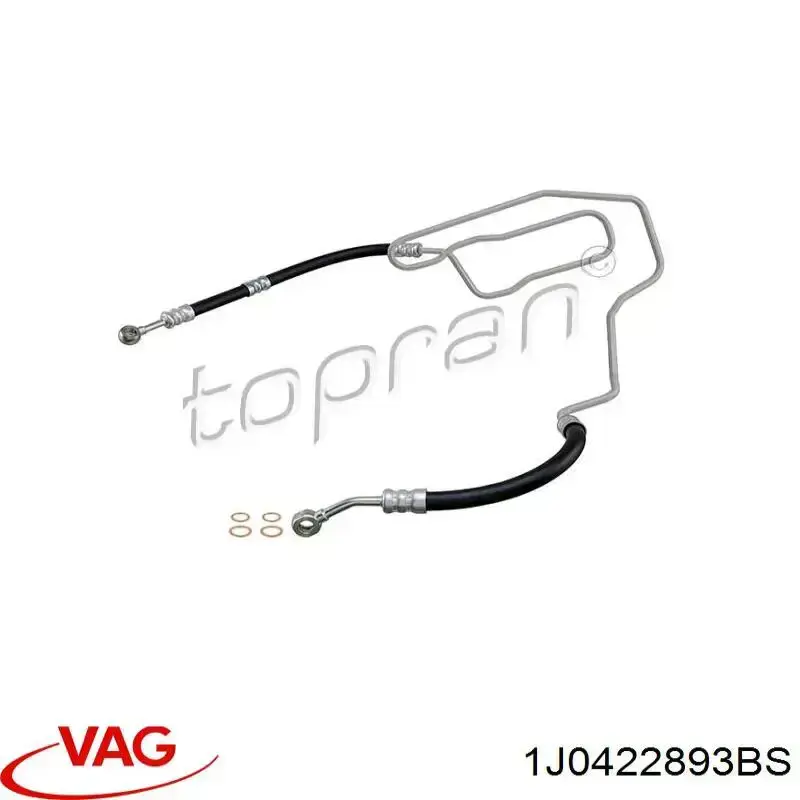 Przewód hydraulicznego układu wspomagania wysokiego ciśnienia, od pompy do maglownicy (mechanizmu) 1J0422893BS VAG