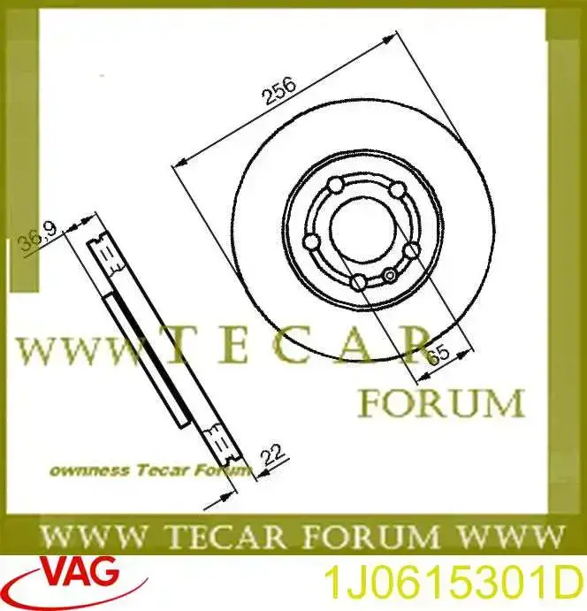 1J0615301D VAG Tarcza hamulcowa przednia