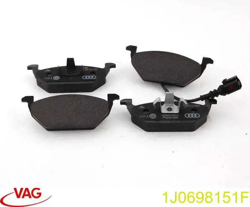 Klocki hamulcowe przednie tarczowe 1J0698151F VAG