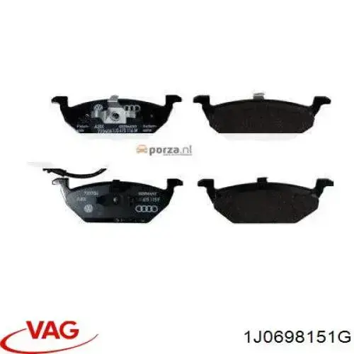 Klocki hamulcowe przednie tarczowe VAG 1J0698151G cena, od 41,25 USD