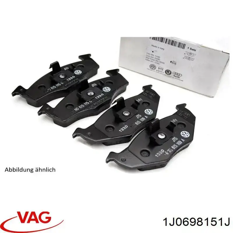 Do koszyka 1J0698151J VAG Klocki hamulcowe przednie tarczowe
