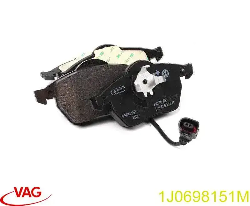 Klocki hamulcowe przednie tarczowe VAG 1J0698151M cena, od 26,57 USD